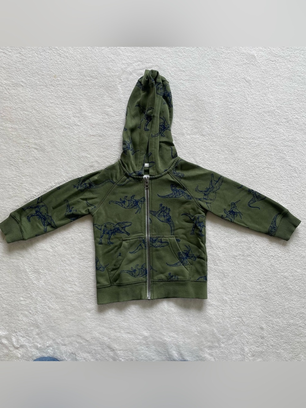 Carter’s Green Dinosaur Print Zip Up Hoodie size 2T
